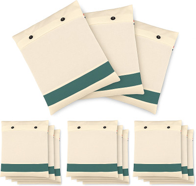 Kottify Saree Cover Set of 12 Reusable Cotton Saree Covers /Saree Bags Clothes Cover With Transparent Window(Cream)