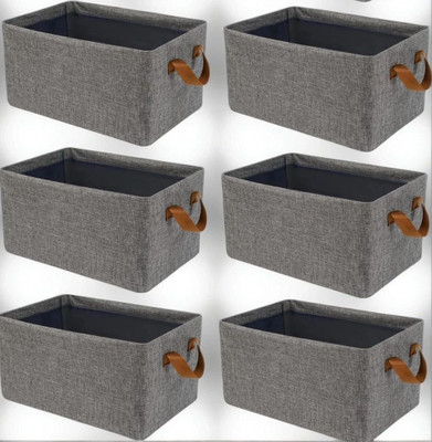VENDIFY PACK OF 6 Cloth Organizer For Wardrobe Storage Bag Box Closet Drawer Organizers for Clothes Clothes Storage Box for Wardrobe Cloth, Saree, Towel, Blanket(Grey)
