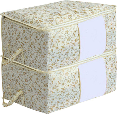 KUBER INDUSTRIES Designer Non-Woven 2 Pieces Underbed Storage Bag 02721(Multicolor1)
