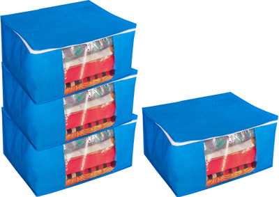 Aadhya Multipurpose Non Woven Saree Cover pack of 4 b(Blue)