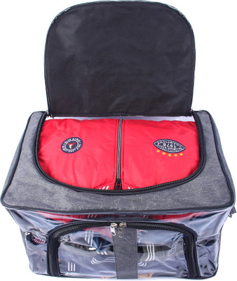 Devito Clothes Organizer Transparent Moisture Proof Storage Box, Saree Cover Wardrobe Organizer bag ,Underbed Storage Bag(Grey)