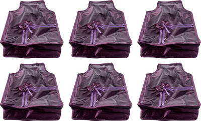 FAVISM Designer 4 Inch Height Front Transparent large Blouse Cover - Set of 6 Pcs. Purple00371(Purple)