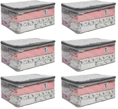 Aadhya High quality transparent saree cover, suit cover pack of 6 pcs Keep Safe from dust(Grey)