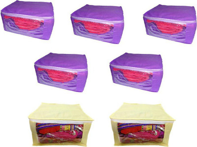Aadhya combo Non Woven Saree Cover pack of 7 s(Multicolor)