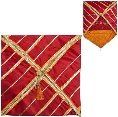 Wrapping Studio Covers Silk Saree/Suit Cover Red – Dual Color Gota Design Storage PK-01 SKU-00121-SBBB(Red)