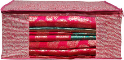 AARON INC High Quality Large Saree Cover With Double Zipper | Wardrobe Bag | Saree Cover Closet Organizer / Saree Bags For Wardrobe Organizer Clothes Premium Clothes Cover (Wedding Collection Gift) Garment Cover Pack of 01 F7773_SC_Large_82464044(Pink)