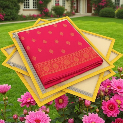 Rudrascape 10PCS Non-Woven Single Saree Cover Golden Colour, Transparent Saree 1195(Gold)