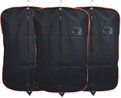HOMESTIC by Kuber Industries Cloth Cover Blazer/Suit Cover|Easily Foldable & Non Woven Fabric|Set of 3 Pcs (Black) 100000000010790_HT(Black)
