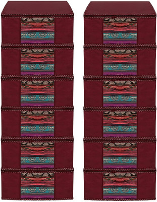 BB BACKBENCHERS High Quality Large Saree Cover With Double Zipper | Wardrobe Bag | Saree Cover Closet Organizer / Saree Bags For Wardrobe Organizer Clothes Premium Clothes Cover (Wedding Collection Gift) Garment Cover Pack of 12 F7773_SC_Large_82463480(Maroon)