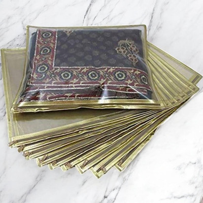 RADHIKA GROUP Non Woven Fabric Saree Cover Non-Woven Single Saree Cover Golden Colour, Transparent Saree pack of 10-142 SARI COVER PLAIN--71(PLAIN)