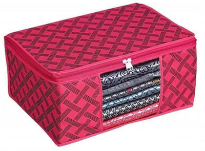 CHAMPARAN Stylish and Durable Non Woven Saree cover/Garment Cover/Underbed Storage Bags Pack of 1(Red)