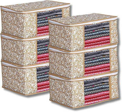 BB BACKBENCHERS Btos Non- Woven Saree Cover With Transparent Window Set Of 6(Brown)
