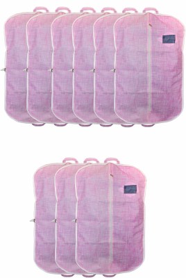 House of Common Stylish Printed Tear Resistant and Water Resistant Non Woven Coat/Suit/Blazer Covers/Garment Covers Set of 9(Pink)