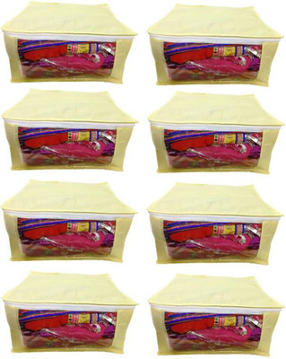 Aadhya Multipurpose Non Woven Saree Cover Pack of 8 o(Yellow)