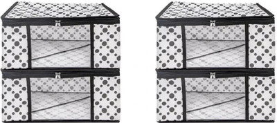 BB BACKBENCHERS High Quality Large Saree Cover With Double Zipper | Wardrobe Bag | Saree Cover Closet Organizer / Saree Bags For Wardrobe Organizer Clothes Premium Clothes Cover (Wedding Collection Gift) Garment Cover Pack of 04 F7773_SC_Large_82463663(White, Black)
