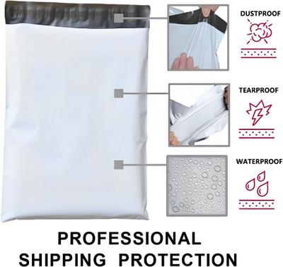 ABS Security Bag Tamper Proof Courier PackagIng Plastic With POD Pouch 8 X 10In (Pack of 100) Shipping/ Packing/ Courier Bag/ Envelopes/ Pouch/ 20.32 X 25.4 Cm (Set of 100)(White)