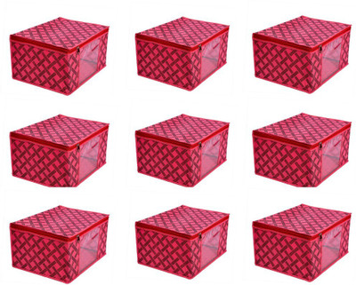 bapu creation 100 gsm Black stripe Maroon Background sari cover packof9(Maroon)
