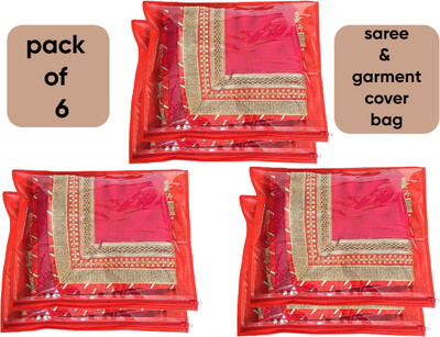 Albacore saree RED Saree/Cloth Cover / Saree Bags / Saree Cover PACK OF 6(Red)