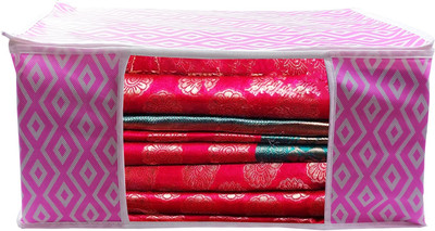 AARON INC High Quality Large Saree Cover With Double Zipper | Wardrobe Bag | Saree Cover Closet Organizer / Saree Bags For Wardrobe Organizer Clothes Premium Clothes Cover (Wedding Collection Gift) Garment Cover Pack of 01 F7773_SC_Large_82463852(Pink)