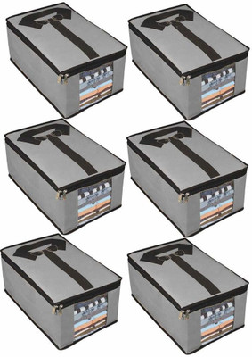 whitekrafts 6 Shirt Cover, Clothes Bag Shirt Organiser & storage bag, 6 pcs set Grey Shirt Cover, Clothes Bag(Grey)