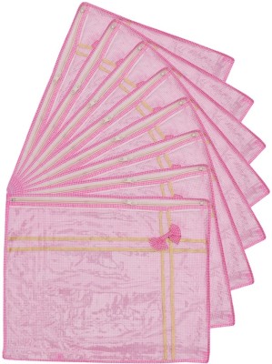 Ankit International Single Saree Cover High-Quality Single Saree Cover Storage Bag For Wardrobe Organizer Premium Saree Storage bag Pink Sack Printed saree cover Pack of 8(Pink)