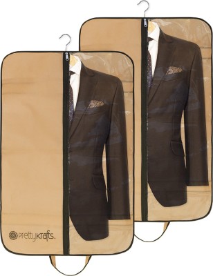PrettyKrafts Coat cover orgonizer Men’s Coat Blazer Suit Cover Half Transparent shopsy_F1547_Beige2(Beige)
