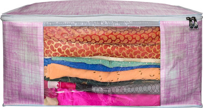 AMAK INC High Quality Large Saree Cover With Double Zipper | Wardrobe Bag | Saree Cover Closet Organizer / Saree Bags For Wardrobe Organizer Clothes Premium Clothes Cover (Wedding Collection Gift) Garment Cover Pack of 01 SF_SC_Large_8246315769(Pink)