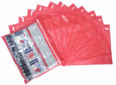 Tiarakrafts Single packing Saree Cover/Suit Cover/Cloths cover Red Set Of 012(Red)