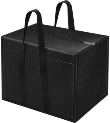 Mteaser Moisture Proof Multi-Purpose Storage Bag Clothing Storage Organiser Toy Storage, Stationery Paper Storage Bag with Zipper and Strong Handles for Travelling Pack of 1(Black)