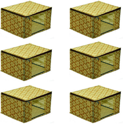 bapu creation 100 gsm multi color checks design sari cover packof6(Multicolor)