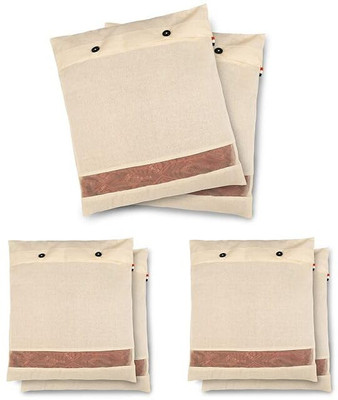 Ddassenterprises Saree Bags Cotton Saree Covers 4 Pieces | Saree Bags | Clothes Bag 120(Gold)