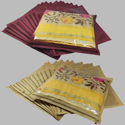 Tiarakrafts Single packing Saree Cover/Suit Cover/Cloths cover blue Set Of 24(Beige, Maroon)