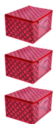 bapu creation 100 gsm Black stripe Maroon Background sari cover packof3(Maroon)