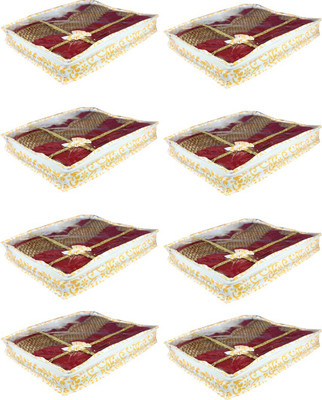 AMIRA INDUSTRIES Printed Transparent Tear Resistent Non Woven Saree Cover/Base Cover Pack of 8(Yellow)