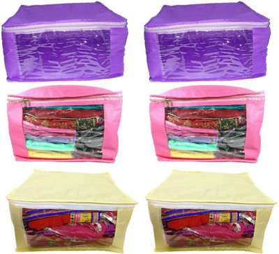 Aadhya Multipurpose Combo Of Non Woven Saree Covers 6 pcs(Multicolor)
