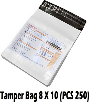 ABS Security Bag Tamper Proof Courier PackagIng Plastic With POD Pouch 8 X 10In (Pack of 250) Shipping/ Packing/ Courier Bag/ Envelopes/ Pouch/ 20.32 X 25.4 Cm (Set of 250)(White)