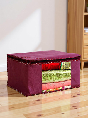 PRAHAN INTERNATIONAL Set of 1 High Quality Non Woven With Window Saree cover/Wardrobe Organizer Clothes cover/Storage Cover/Cloth Organizer Cover Storage Space Saver Multipurpose Bag/ Wardrobe Storage Organizer Storage Box ‎ F1806_SC_XL(Maroon)