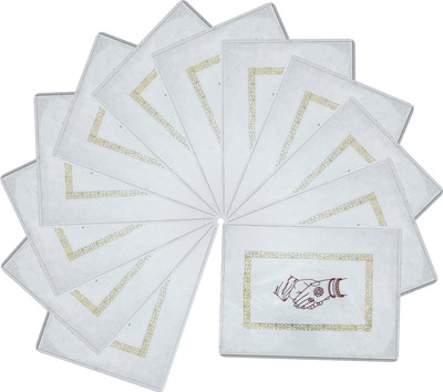 Ankit International Non-Woven Double Layer High-Quality Single Saree Cover Storage Bag For Wardrobe Organizer Premium Saree Storage bag ( Length : 48 Breath : 35 Height : 1 ) Handshake Jaipuri Print Pack of 12(Maroon, White, Gold)