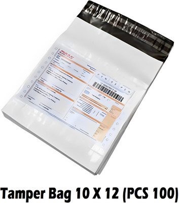 ABS Security Bag Tamper Proof Courier PackagIng Plastic With POD Pouch 10 X 12In (Pack of 100) Shipping/ Packing/ Courier Bag/ Envelopes/ Pouch/ 25.4 X 30.48 Cm (Set of 100)(White)