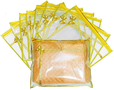 Pankhuri | PACK OF 12 | FANCY RIBBON SINGLE SAREE COVER(GOLDEN)