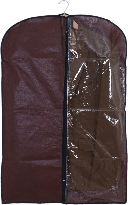 KUBER INDUSTRIES Coat Cover Embossed Coat Cover|Half Transparent Wardrobe Organizer (Brown)(Brown)