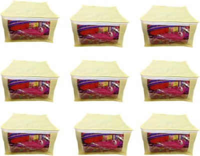 Aadhya Multipurpose Non Woven Saree Cover Pack of 9 n(Yellow)