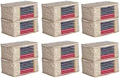 KD CREATION CHIKU 12 High Quality Non Woven With Window Saree cover/Wardrobe Organizer Clothes cover kd-12(CHIKU)