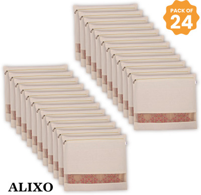 ALIXO Cotton Saree Bags/Covers For Storage Set Of - 24 Big Size Single (16 X 14 Inches) With Zip Closure For Clothes Bags And Wardrobe Organizer With Transparent Mesh Window(Off White) ALIXO Cotton Saree Bags/Covers For Storage Set Of - 24 Big Size Single (16 X 14 Inches) With Zip Closure For Clothes Bags And Wardrobe Organizer With Transparent Mesh Window(Off White)
