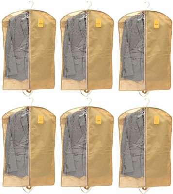 Srajanaa Half Transparent Side Coat Cover Men’s Moisture Proof Coat Suit Blazer Cover Half Transparent Side (6, Beige) Half Transparent Side Coat Cover (6 Piece, Beige)(Beige)