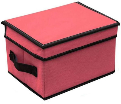 uhi Multipurpose Storage Box With Lid | Foldable Organizer for Clothes/ Storage Box Organizer Wardrobe 282 DGC282(Red)