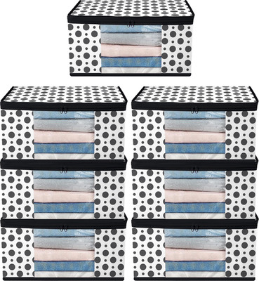 House of Common High Quality Large Saree Cover With Double Zipper | Wardrobe Bag | Saree Cover Closet Organizer / Saree Bags For Wardrobe Organizer Clothes Premium Clothes Cover (Wedding Collection Gift) Garment Cover Pack of 07 F7773_SC_Large_82463654(White, Black)