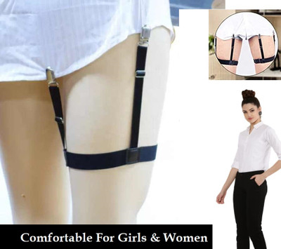 LookTook ® 2 Pcs Unisex Shirt Stays Belt with Non-slip Locking Clips Keep Tucked, Leg Thigh Garter(Pack of 1)