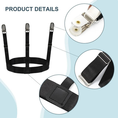 AM AmorMente ™ Men's Shirt Stays Adjustable Elastic Shirt Garters with Locking Garter(Pack of 1)