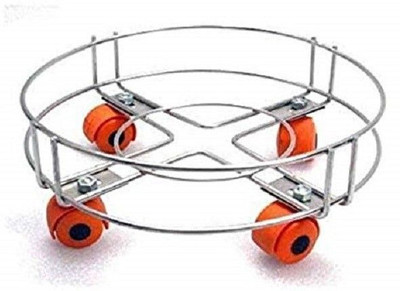 Glorex Gas Cylinder Trolley With Wheels | Heavy-Duty Gas Cylinder Trolley(Steel, Red, Pack of 1)